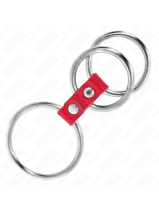KINK - ANELLO PER PENE IN TRIPLO METALLO DA 3,7 CM A 5 CM COLLEGATO CO