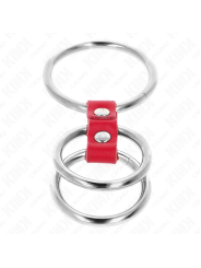 KINK - ANELLO PER PENE IN TRIPLO METALLO DA 3,7 CM A 5 CM COLLEGATO CO