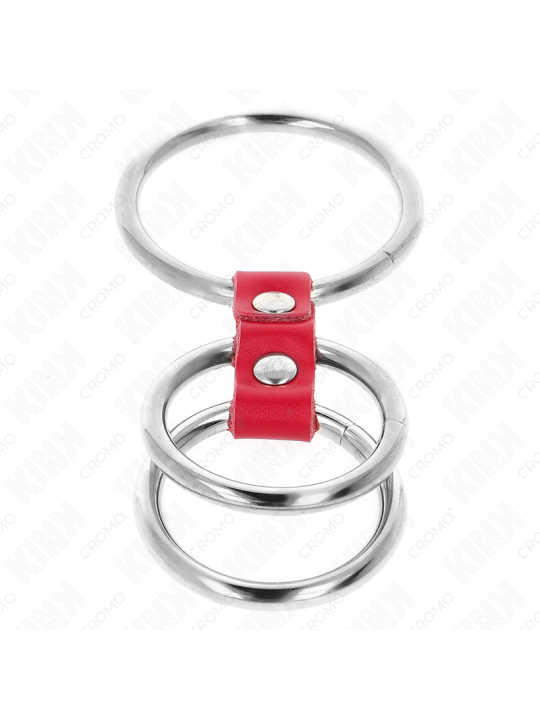 KINK - ANELLO PER PENE IN TRIPLO METALLO DA 3,7 CM A 5 CM COLLEGATO CO