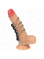 KINK - 5 PENISRINGE 3,7 CM BIS 5 CM METALL DURCH LEDER VERBUNDEN