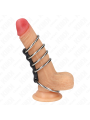 KINK - 5 PENIS RINGS 3.7 CM TO 5 CM METAL CONNECTED BY LEATHER