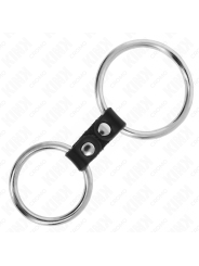 KINK - DOUBLE ANNEAU PÉNIS EN MÉTAL DE 3,7 CM À 5 CM RELIE PAR SANGLE 