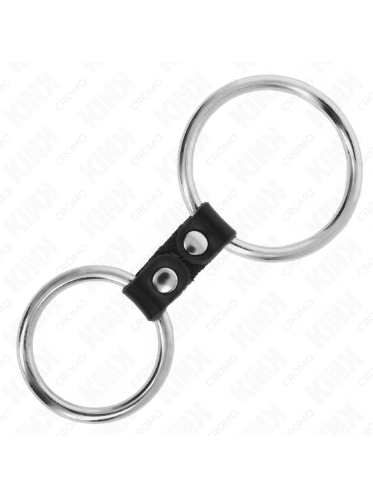 KINK - ANILLO PENE DOBLE METAL 3.7 CM A 5 CM CONECTADOS POR CORREA POL