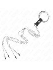 KINK - TRIPLE CHROME METAL PENIS RING 3.8 CM TO 5 CM WITH 26 CM METAL 