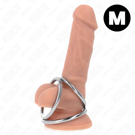KINK - ANELLO PER PENE IN METALLO CROMATO TRIPLO DA 3,8 CM A 5 CM MODE