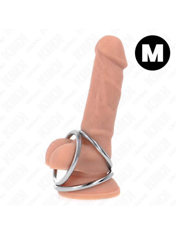 KINK - TRIPLE CHROME METAL PENIS RING 3.8 CM TO 5 CM MODEL 2