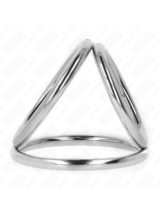 KINK - ANILLO PENE TRIPLE METAL CROMADO 3.8 CM A 5 CM MODELO 2