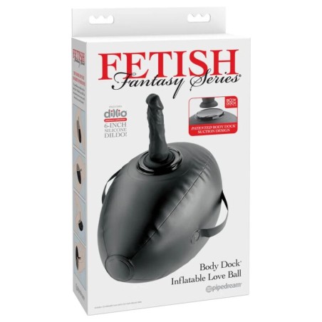 FETISH FANTASY SERIES - HINCHABLE BODY DOCK CON DILDO NEGRA 41.9 CM
