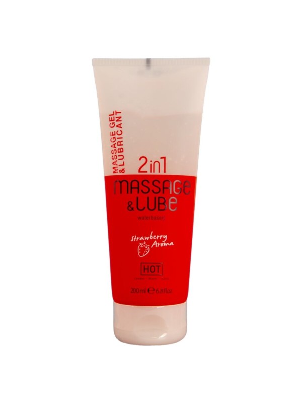 HOT - MASSAGE & GLIDE GEL 2 EN 1 FRESA 200 ML