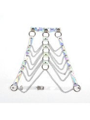 SUBBLIME - 953737 BORSTHARNESS MET RINGEN EN KETTINGEN ZILVER ONE SIZE
