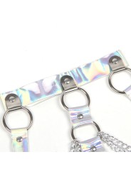 SUBBLIME - 953737 BORSTHARNESS MET RINGEN EN KETTINGEN ZILVER ONE SIZE