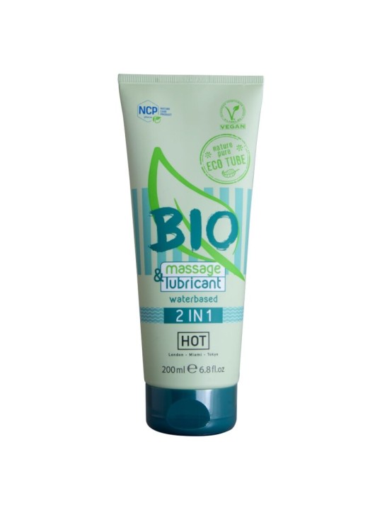 HOT - BIO MASSAGE & LUBRICANTE BASE AGUA 2 EN 1 200 ML