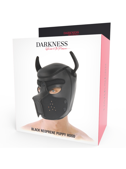 DARKNESS - NEOPREN-HUNDEMASKE MIT ABNEHMBARER MAULE L
