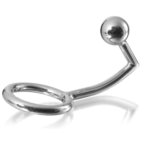 METAL HARD - COCK RING RING MET ANALE INTRUDER HAAK 45MM