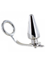 METAL HARD - STEEL RING WITH ANAL PLUG 80 X 55 MM