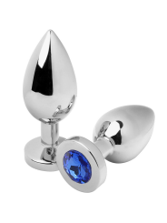 METAL HARD - PLUG ANAL BLEU DIAMANT PETIT 5,71CM