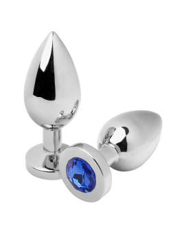 METAL HARD - PLUG ANAL BLEU DIAMANT PETIT 5,71CM