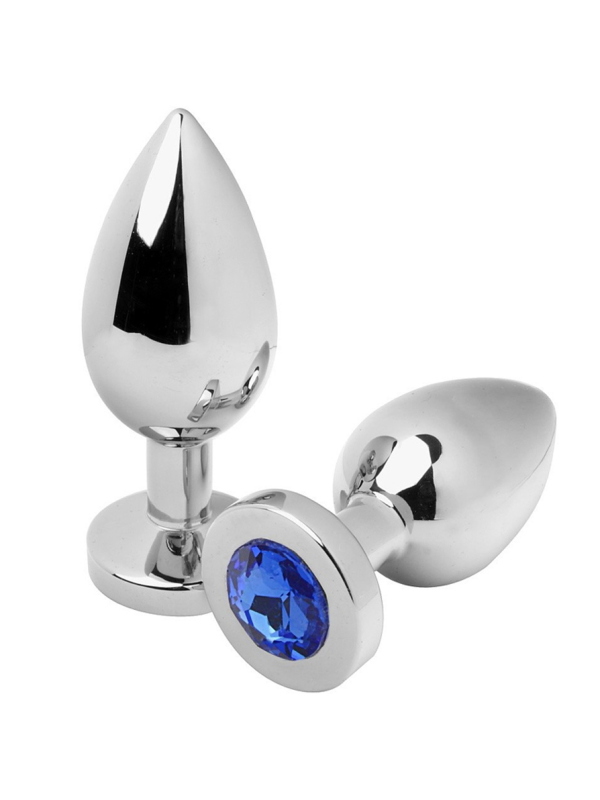METAL HARD - ANAL PLUG DIAMOND BLUE SMALL 5.71CM