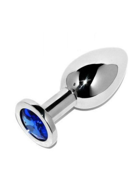 METAL HARD - PLUG ANAL BLEU DIAMANT PETIT 5,71CM