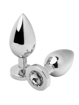 METAL HARD - ANAAL PLUG DIAMANT TRANSPARANT KLEIN 5.71CM