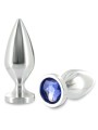 METAL HARD - PLUG ANAL ALIMINUM COR CRISTAL GRANDE 10,16CM