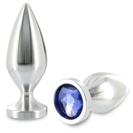 METAL HARD - ANAAL PLUG ALIMINUM KRISTAL KLEUR MEDIUM 8.89CM