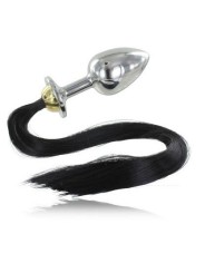 METAL HARD - STALEN ANAAL PLUG MET STAART 8.89CM