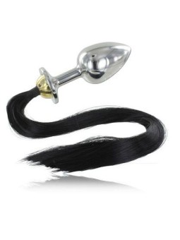 METAL HARD - STALEN ANAAL PLUG MET STAART 8.89CM