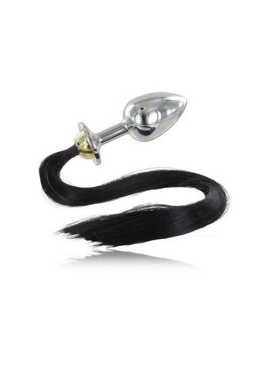 METAL HARD - STEEL ANAL PLUG WITH TAIL 8.89CM