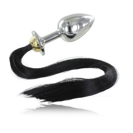 METAL HARD - PLUG ANAL ACERO CON COLA 8.89CM