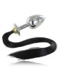 METAL HARD - STALEN ANAAL PLUG MET STAART 8.89CM