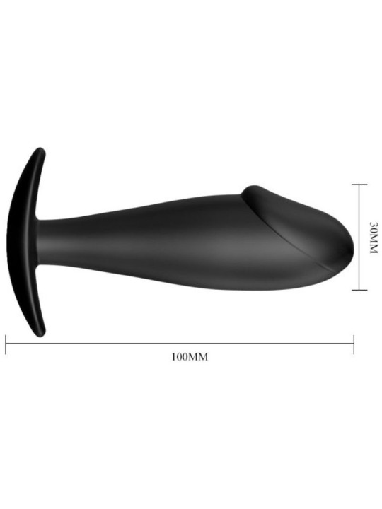PRETTY LOVE - ANAL PLUG SILICONE PENIS FORM BLACK