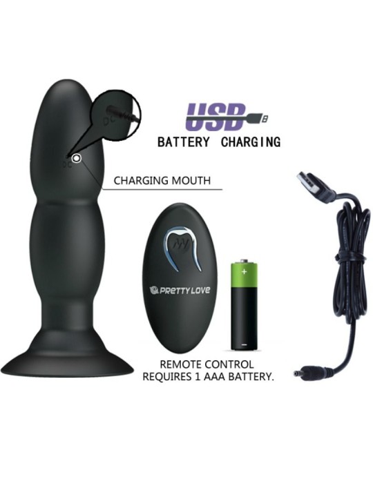 PRETTY LOVE - PLUG VIBRATOR AND ROTATION BY REMOTE CONTROL