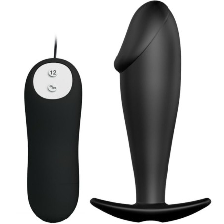 PRETTY LOVE - SILIKON ANAL PLUG PENIS FORM UND 12 VIBRATIONSMODI SCHWA