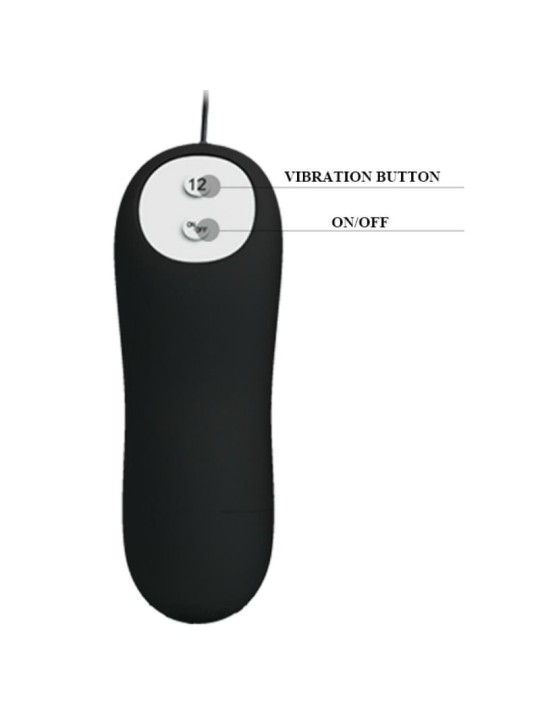 PRETTY LOVE - ANKERVORMIGE SILICONEN ANAAL PLUG 12 VIBRATIESTANDEN ZWA
