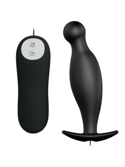 PRETTY LOVE - SILIKON ANALPLUG 12 VIBRATIONSMODI SCHWARZ