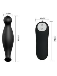PRETTY LOVE - SILIKON ANALPLUG 12 VIBRATIONSMODI SCHWARZ