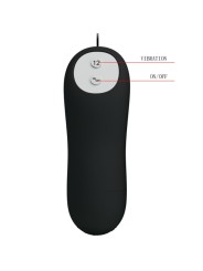 PRETTY LOVE - SILICONE ANAL PLUG 12 VIBRATION MODES BLACK