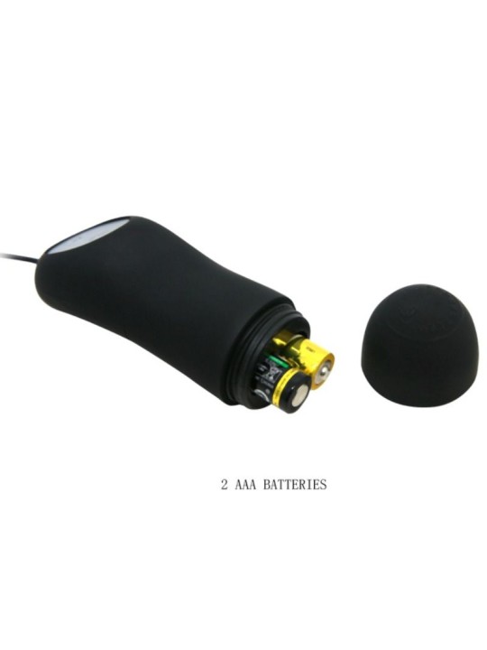 PRETTY LOVE - SILIKON ANALPLUG 12 VIBRATIONSMODI SCHWARZ
