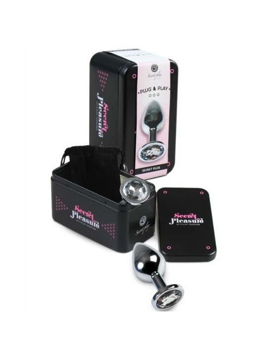 SECRETPLAY - PLUG ANAL TRANSPARENT ALUMINIUM 8 CM