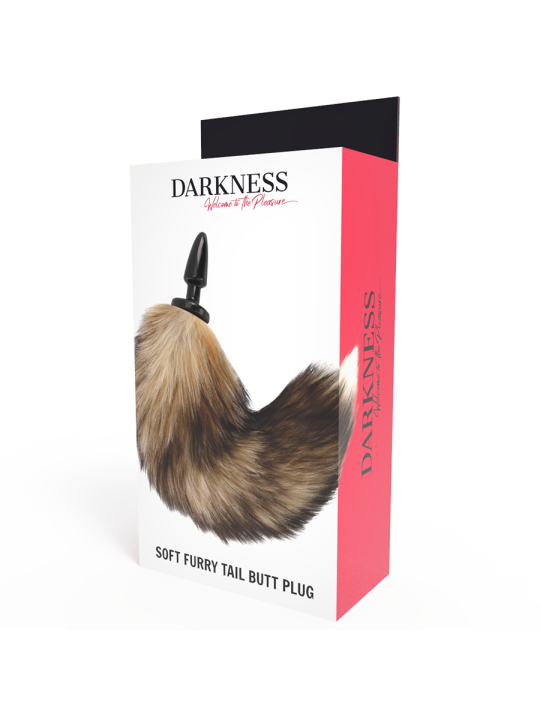 DARKNESS - COLA NATURAL CON PLUG ANAL SILICONA 10 CM