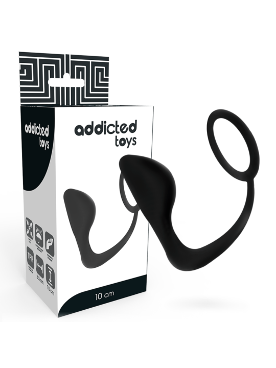 ADDICTED TOYS - ANAL PLUG WITH BLACK PENIS RING