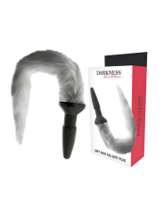 DARKNESS - SILICONE ANAL PLUG WITH GRAY TAIL