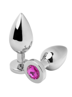 METAL HARD - ANAAL PLUG DIAMANT ROZE KLEIN 5.71CM