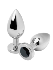 METAL HARD - PLUG ANAL DIAMANT NOIR PETIT 5.71CM