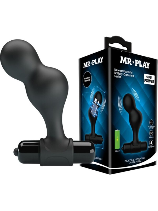 MR PLAY - ZWARTE SILICONEN VIBRERENDE ANALE PLUG
