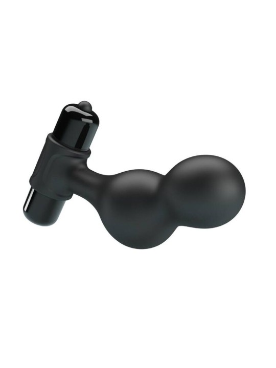 MR PLAY - BLACK SILICONE VIBRATOR ANAL PLUG
