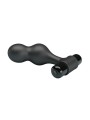 MR PLAY - BLACK SILICONE VIBRATOR ANAL PLUG