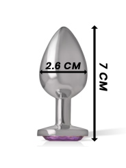 INTENSE - PLUG ANAL EN MÉTAL ALUMINIUM AVEC CRISTAL VIOLET TAILLE S