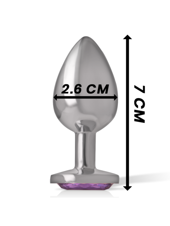 INTENSE - PLUG ANAL METAL ALUMINIO CON CRISTAL VIOLETA TALLA S